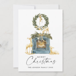 Cartes Pour Fêtes Annuelles Neutre Bohème Composition de Noël Salutation