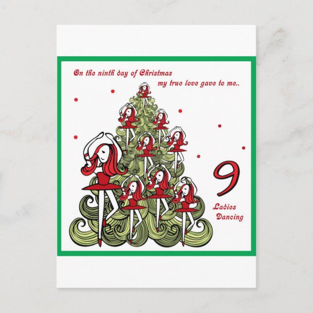 Cartes Pour Fêtes Annuelles Neuvième jour de Noël (Devant)