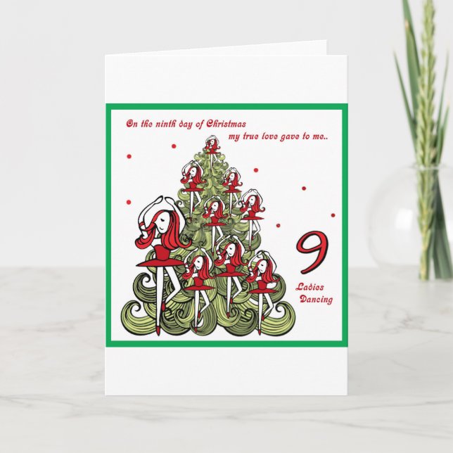 Cartes Pour Fêtes Annuelles Neuvième jour de Noël (Devant)