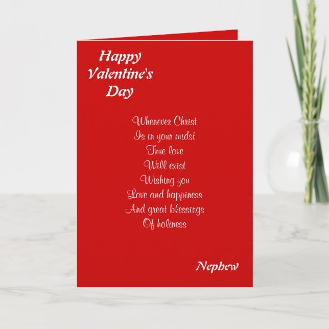 Cartes Pour Fêtes Annuelles neveu de la Saint Valentin religieuse (Devant)