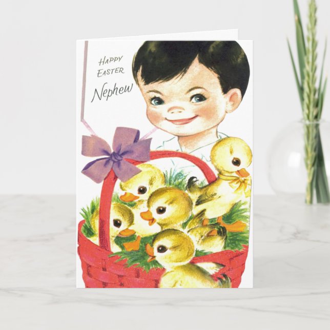 Cartes Pour Fêtes Annuelles neveu de Pâques vintage rétro (Devant)