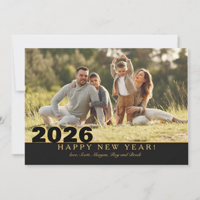 Cartes Pour Fêtes Annuelles New Year Photo Holiday Greeting Card (Devant)