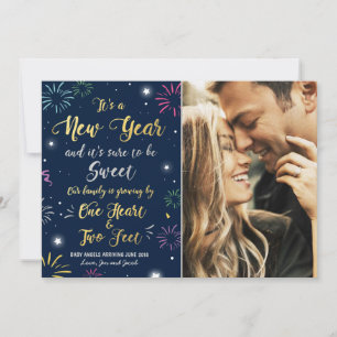 Cartes Pour Fêtes Annuelles New year pregnancy announcement card 2018