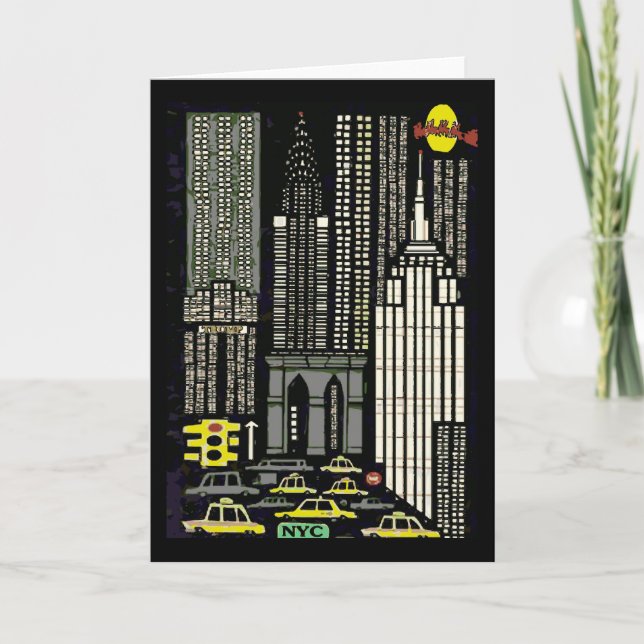 Cartes Pour Fêtes Annuelles New York, Abstrait de Noël (Devant)