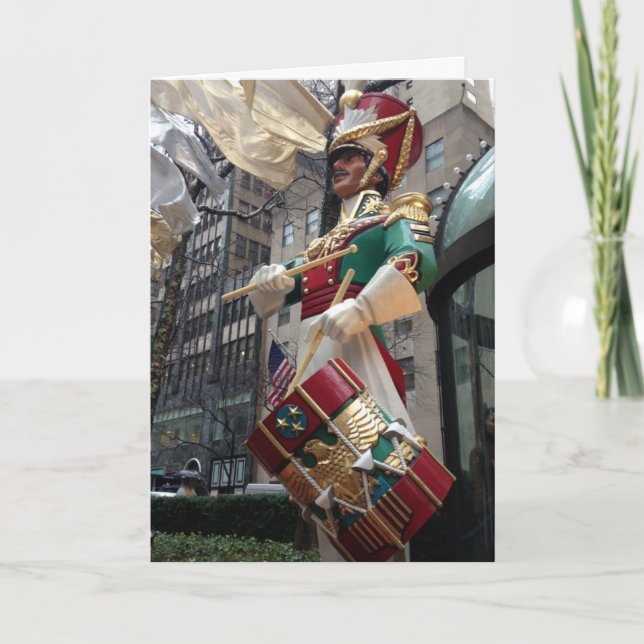 Cartes Pour Fêtes Annuelles New York City Drummer Boy NYC Noël (Devant)