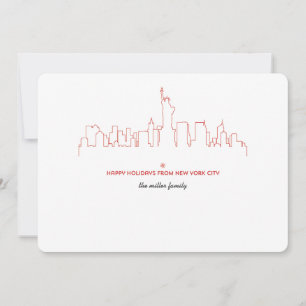 Cartes Pour Fêtes Annuelles New York City Holiday Skyline
