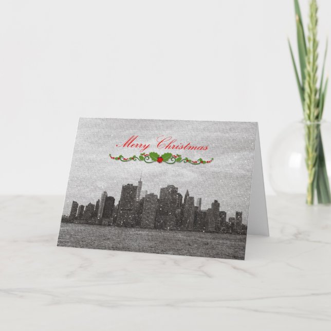 Cartes Pour Fêtes Annuelles New York City, Joyeux Noël (Devant)