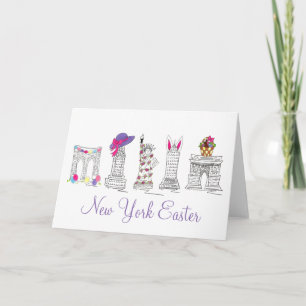 Cartes Pour Fêtes Annuelles New York City Pâques NYC Landmarks Architecture