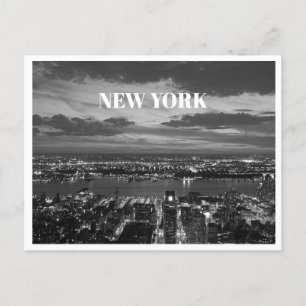 Cartes Pour Fêtes Annuelles New York City Skyline Paysage noir blanc
