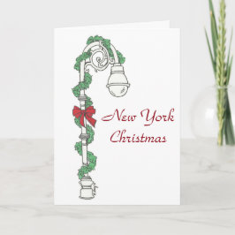 Cartes Pour Fêtes Annuelles New York NYC Light Streetlight Noël