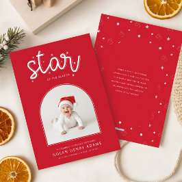 Cartes Pour Fêtes Annuelles Newborn Baby's First Christmas Birth Announcement