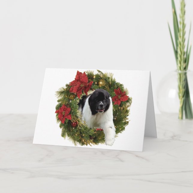 Cartes Pour Fêtes Annuelles Newf Landseer (Devant)