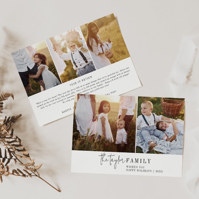 Cartes Pour Fêtes Annuelles Newsletter de collection de photos de famille mode (Créateur téléchargé)