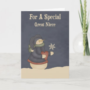 Cartes Pour Fêtes Annuelles Nièce de flocon de neige magique de Noël grande