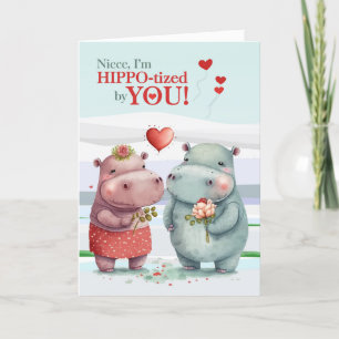 Cartes Pour Fêtes Annuelles Niece Funny Hippopotamus Saint Valentin