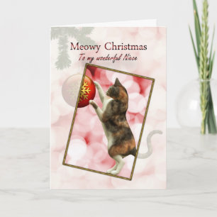 Cartes Pour Fêtes Annuelles Nièce, Noël de Meowy