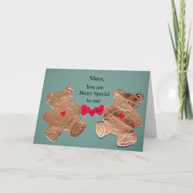 Cartes Pour Fêtes Annuelles Niece, tu es Beary Special pour moi ! (Devant)