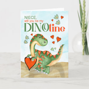 Cartes Pour Fêtes Annuelles Niece Valentine T-Rex Dinosaur Be Mine DINOtine