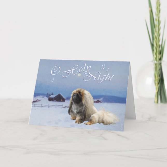 Cartes Pour Fêtes Annuelles Night Pekingese (Devant)