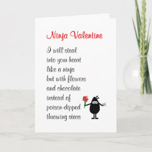 Cartes Pour Fêtes Annuelles Ninja Valentine - un poème drôle de Valentine