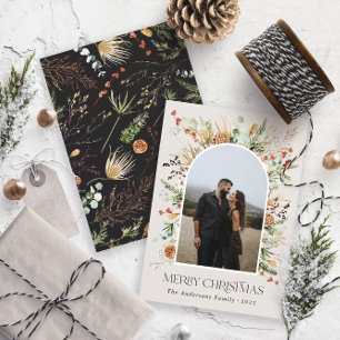 Cartes Pour Fêtes Annuelles Noël 1 arche photo aquarelle botanique floral