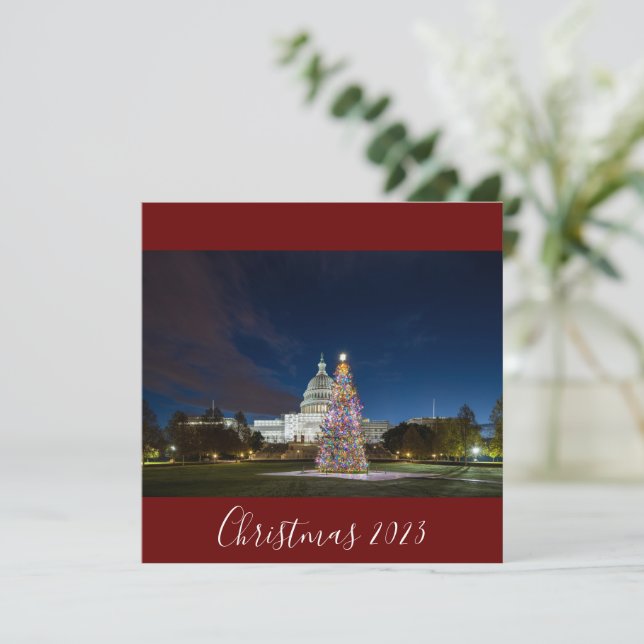 Cartes Pour Fêtes Annuelles Noël 2023 à l'arbre de la capitale (Debout devant)