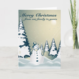 Cartes Pour Fêtes Annuelles Noël 2 de bonhomme de neige d'hiver Joyeux