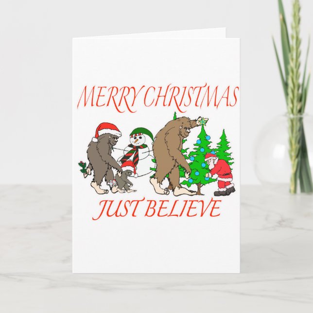 Cartes Pour Fêtes Annuelles Noël 2 de famille de Bigfoot (Devant)