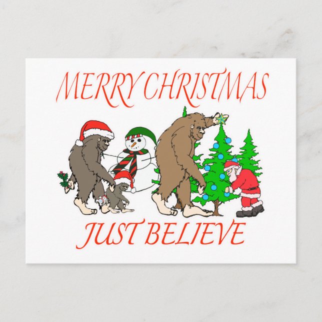 Cartes Pour Fêtes Annuelles Noël 2 de famille de Bigfoot (Devant)