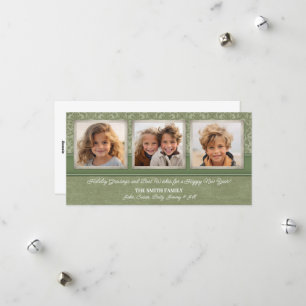 Cartes Pour Fêtes Annuelles Noël - 3 photos VERTICALES shabby chic