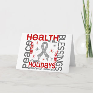 Cartes Pour Fêtes Annuelles Noël 4 Cancer du cerveau Flammes de neige