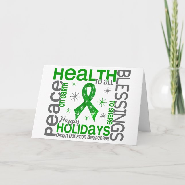 Cartes Pour Fêtes Annuelles Noël 4 flocons de neige de donation d'organe (Devant)
