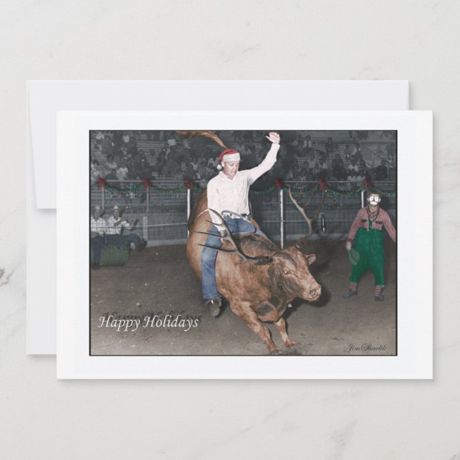Cartes Pour Fêtes Annuelles Noël à Cowboy (Devant)