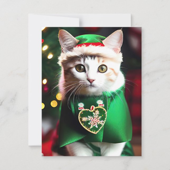 Cartes Pour Fêtes Annuelles Noël à Kitten (Devant)