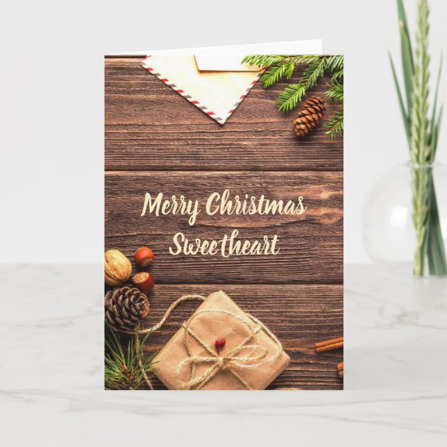Cartes Pour Fêtes Annuelles Noël à la campagne romantique (Devant)