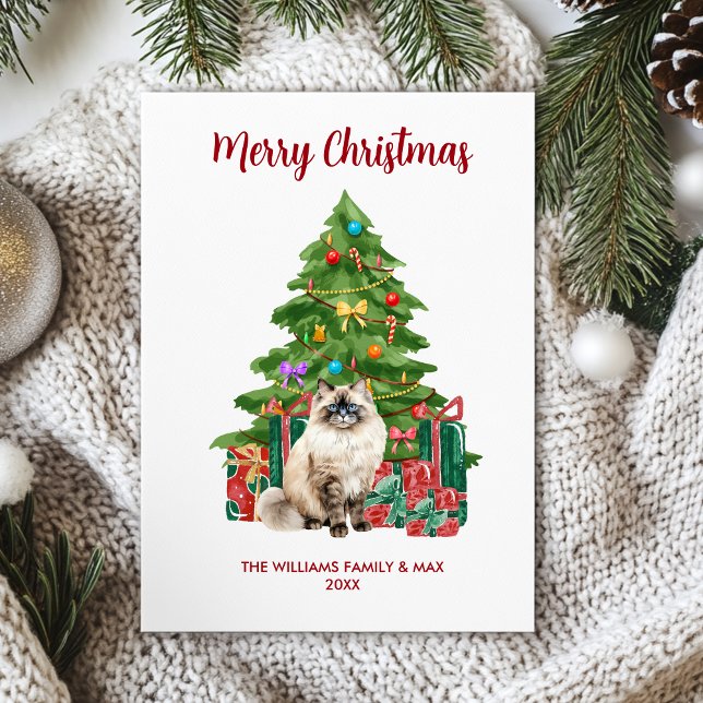 Cartes Pour Fêtes Annuelles Noël à la famille des chats Ragdoll (Créateur téléchargé)