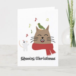 Cartes Pour Fêtes Annuelles Noël à la Meowy Cat