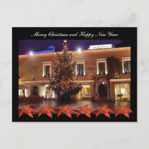 Cartes Pour Fêtes Annuelles Noël à La Piazzetta de Capri avec poinsettia