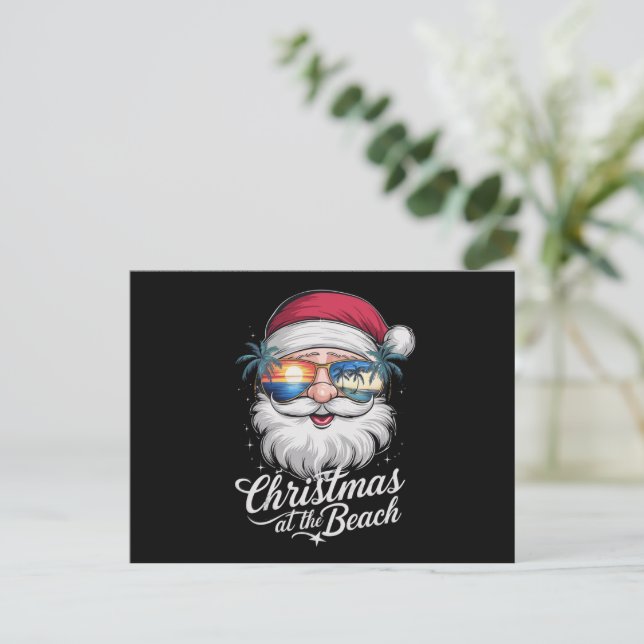 Cartes Pour Fêtes Annuelles Noël à la plage Vacances d'été hawaïennes (Debout devant)
