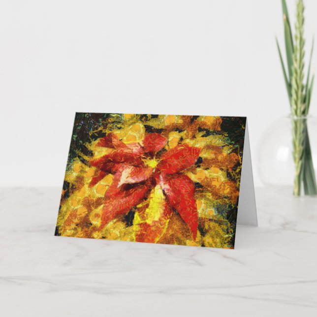 Cartes Pour Fêtes Annuelles Noël à la Pointsettia (Devant)