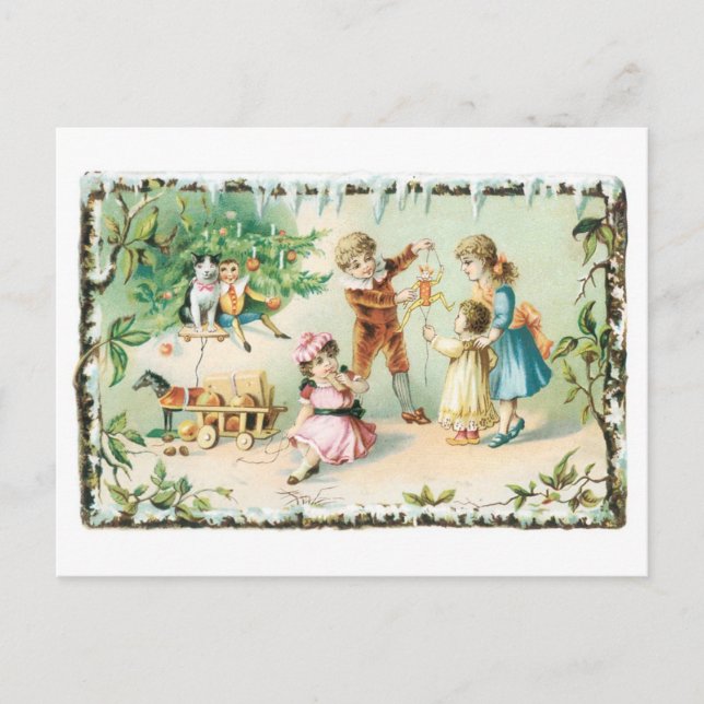 Cartes Pour Fêtes Annuelles Noël à l'ancienne (Devant)