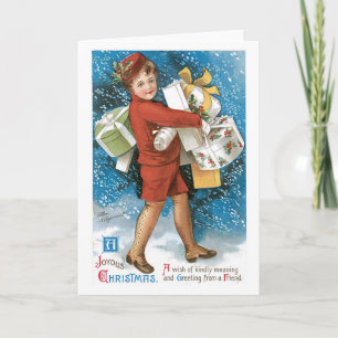 Cartes Pour Fêtes Annuelles Noël à l'ancienne, Dame