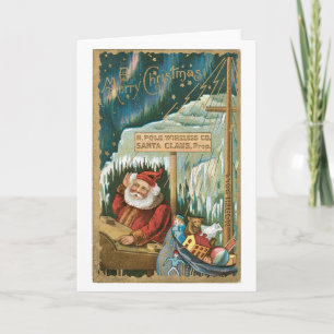 Cartes Pour Fêtes Annuelles Noël à l'ancienne, maison de Père Noël