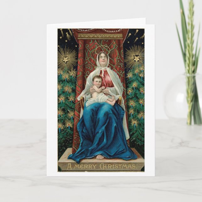 Cartes Pour Fêtes Annuelles Noël à l'ancienne, Mary (Devant)