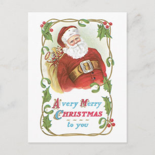 Cartes Pour Fêtes Annuelles Noël à l'ancienne, Père Noël