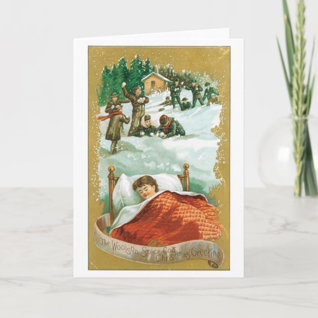 Cartes Pour Fêtes Annuelles Noël à l'ancienne, rêve (Devant)