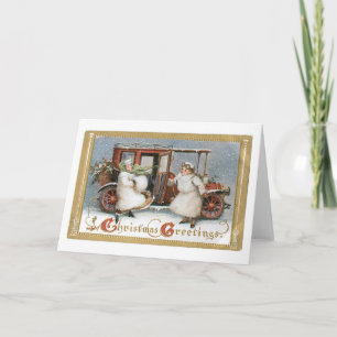 Cartes Pour Fêtes Annuelles Noël à l'ancienne, Voiture Vintage