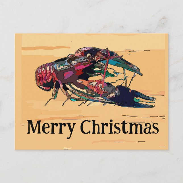 Cartes Pour Fêtes Annuelles Noël à l'écrevisse (Devant)
