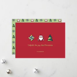 Cartes Pour Fêtes Annuelles Noël à l'Origami de la canneberge