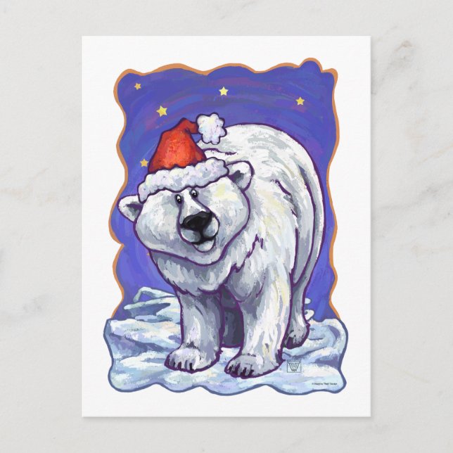 Cartes Pour Fêtes Annuelles Noël à l'ours polaire (Devant)